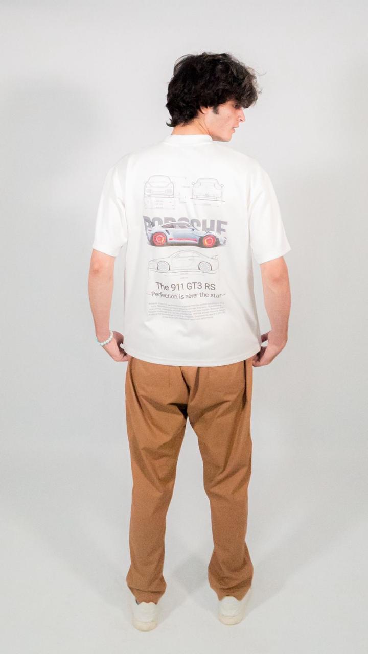 PORSCHE 911 OVERSIZED TEE IN WHITE