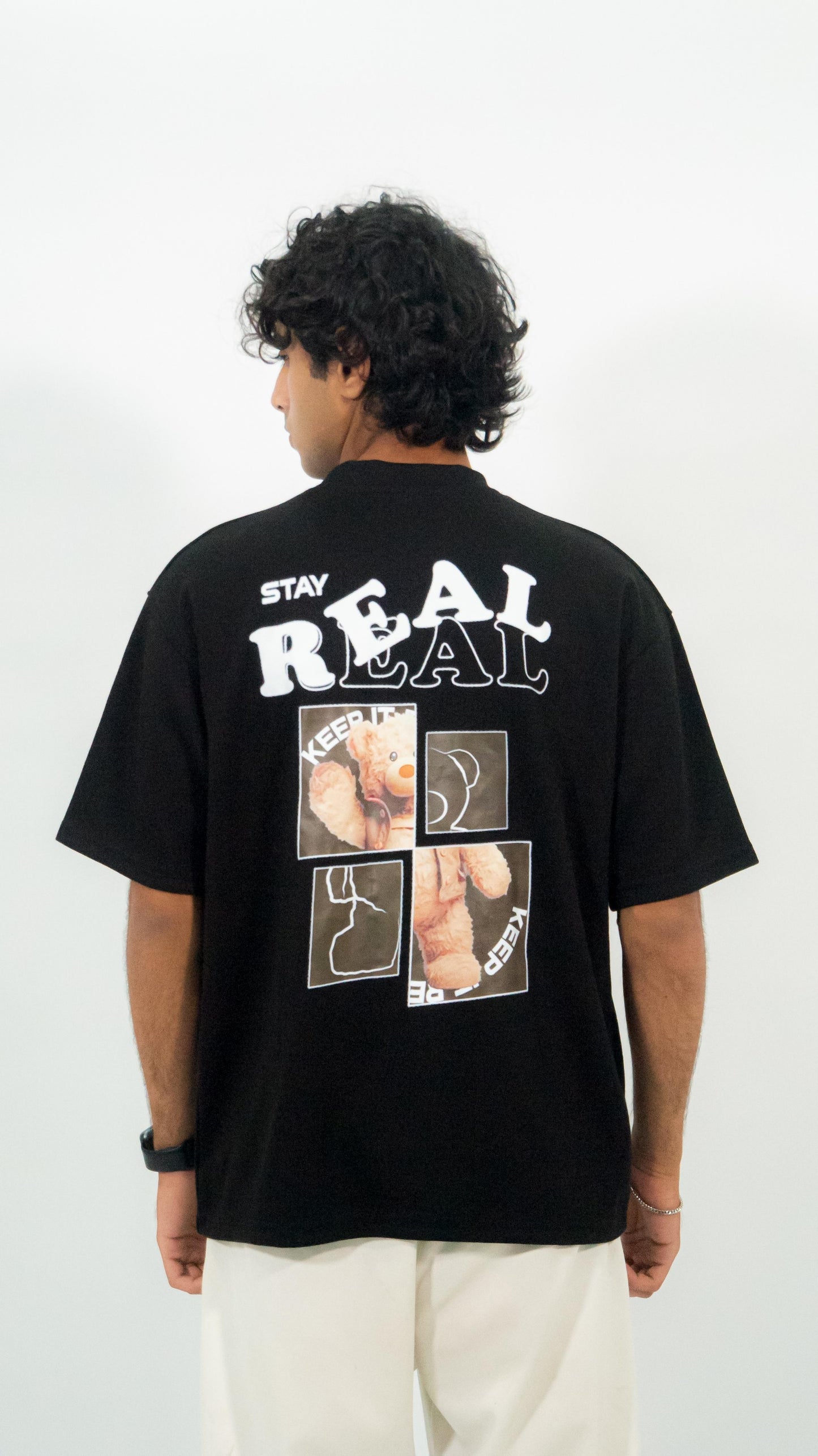 Stay Real” Oversized Graphic T-Shirt