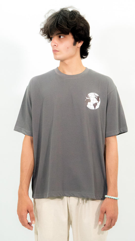 Overthinking" Limited Edition Oversized Graphic T-Shirt – Charcoal Gray | Monarch Club